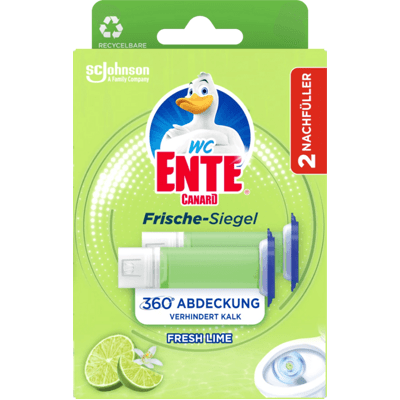 WC-Ente, WC-Reiniger, Frische-Siegel Limone, Nachfüllpack 2x36 ml