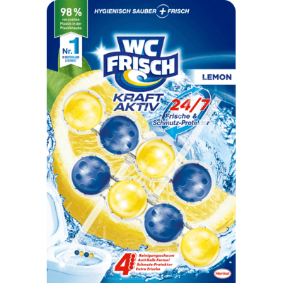 Toilettes fraîches 
Pierre pour WC 
Force active 
Citron 2x50g