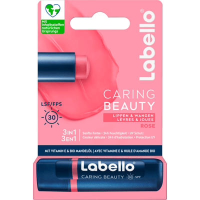 Labello Lippenpflege Caring Beauty Rose LSF 30, 4,8 g