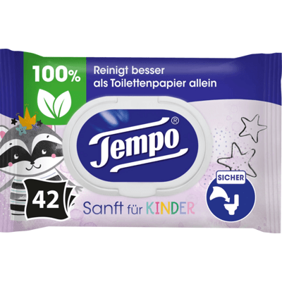 Tempo Lingettes humides douces pour enfants 42 pcs.