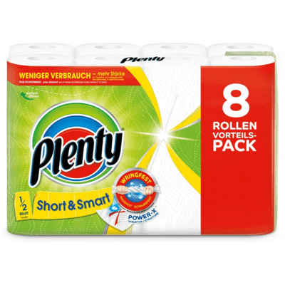 Plenty Haushaltspapier Short & Smart 8 Rollen à 74 Blatt