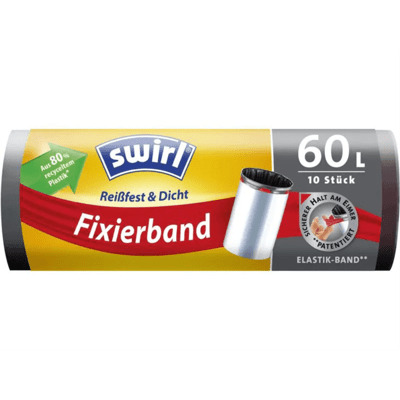 Swirl Müllbeutel Fixierband 60 l, 10 Stück