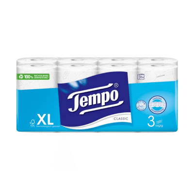 Tempo Toilet Paper Classic 16 rolls, 3-ply, white