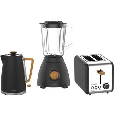 FURBER Wasserkocher, Standmixer und Toaster Set Chaplin Schwarz