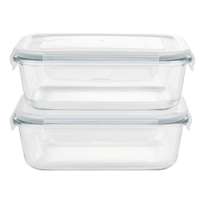 FURBER glass storage container, 2 pieces, 1 L