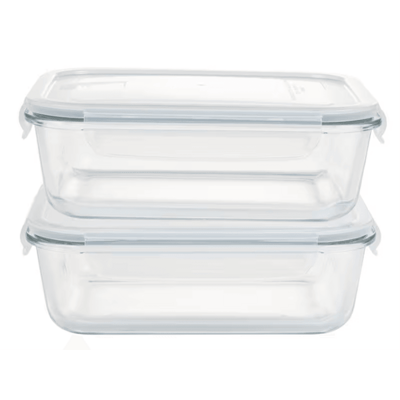 FURBER glass storage container, 2 pieces, 1.5 L