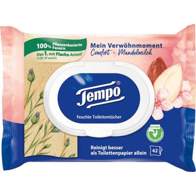 Tempo lingettes lait d'amande & panthénol 42 pcs.