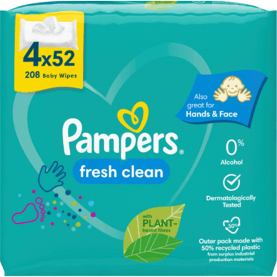 Pampers lingettes fresh clean 4x52 pcs.