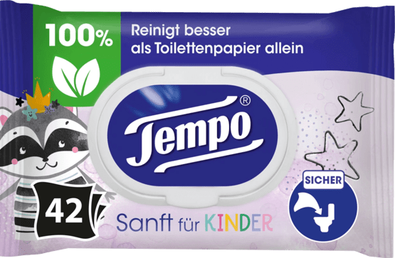 Tempo Lingettes humides douces pour enfants 42 pcs.