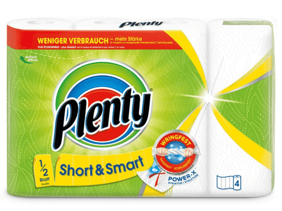 Plenty Haushaltspapier Short & Smart 4 Rollen à 74 Blatt