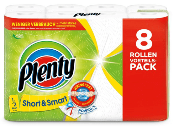 Plenty Haushaltspapier Short & Smart 8 Rollen à 74 Blatt