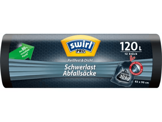 Swirl Heavy Duty Waste Bags 120 l, 12 pieces