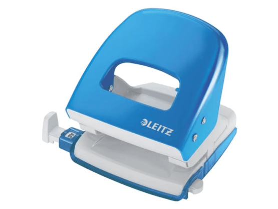 Leitz NeXXt metal hole punch, 30 sheets, light blue