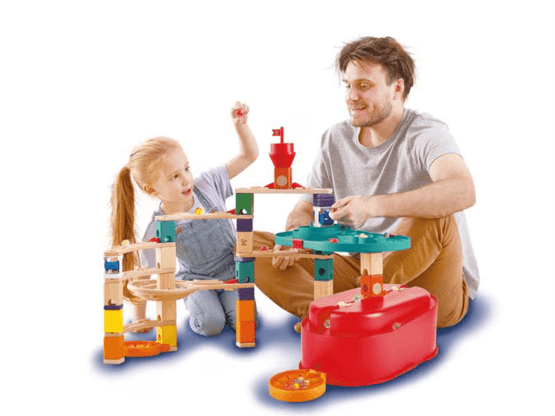 Hape Kugelbahn Quadrilla: Baukasten Behälter-Set