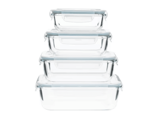 FURBER glass storage container, 4 pieces