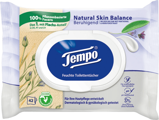 Tempo lingettes natural skin balance 42 pcs.