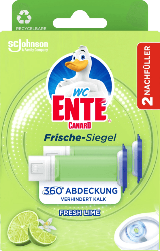 WC-Ente, WC-Reiniger, Frische-Siegel Limone, Nachfüllpack 2x36 ml