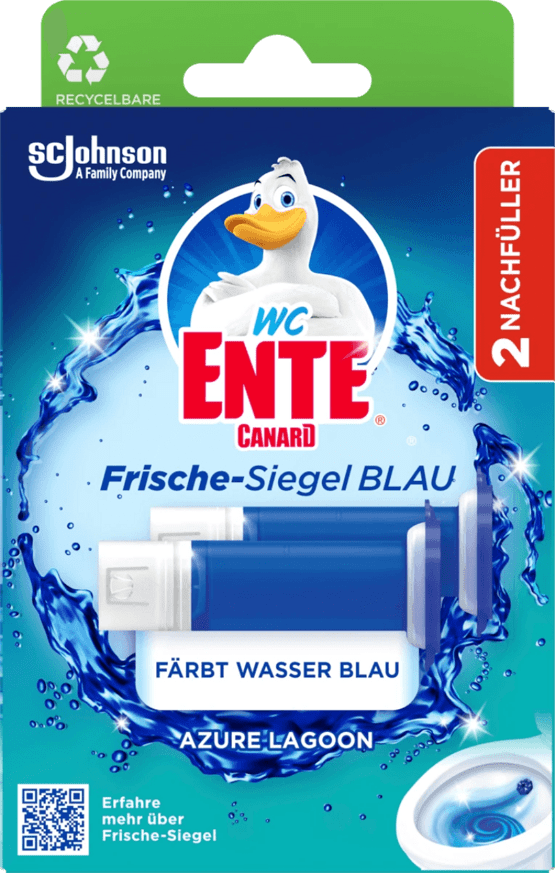 WC-Ente, WC-Reiniger, Frische-Siegel Azure Lagoon, Nachfüllpack 2x36 ml